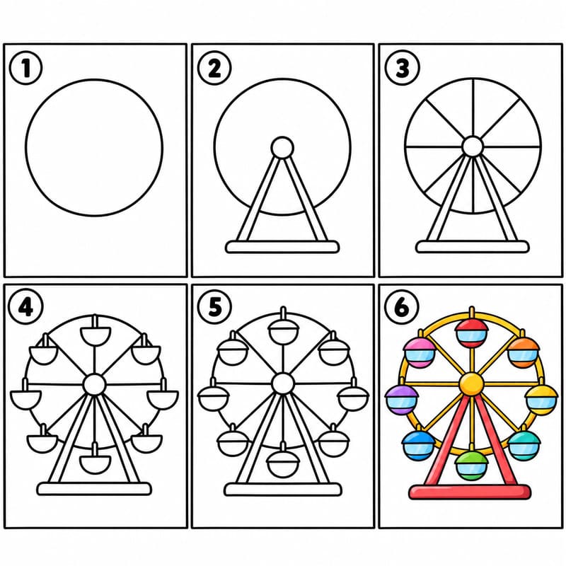 Fun Ferris Wheel Drawing Ideas