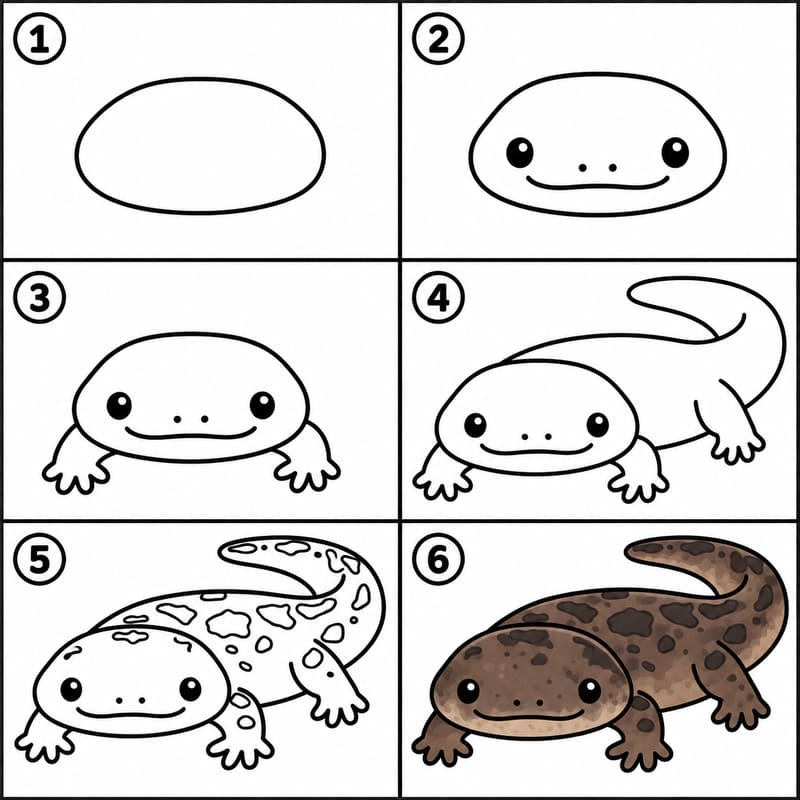 Giant salamander Drawing Ideas