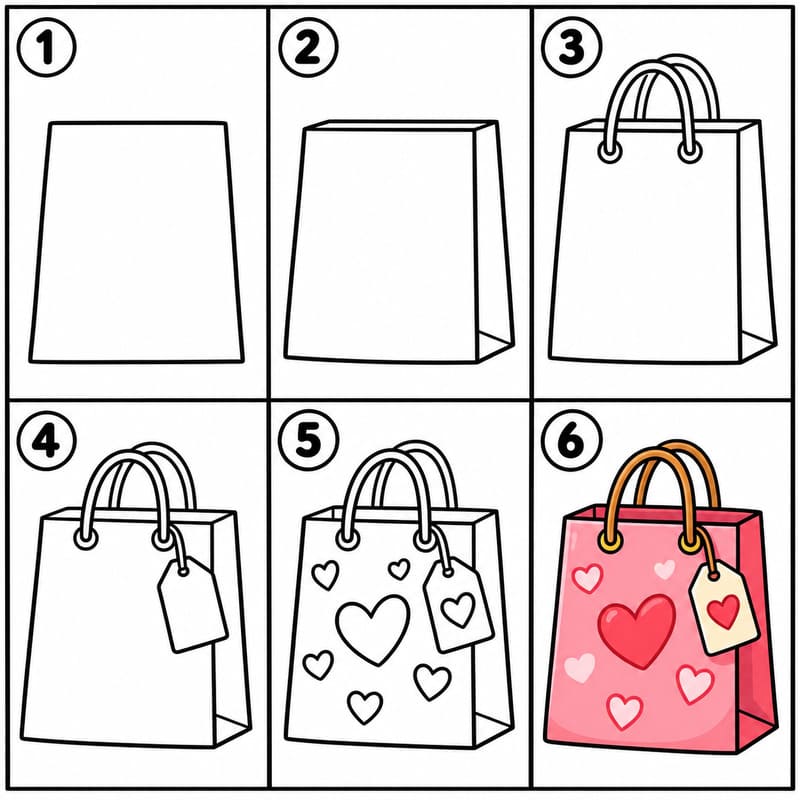 Gift Paper Bag Drawing Ideas