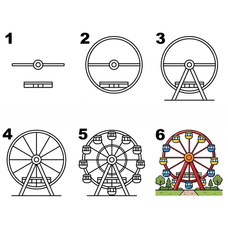 Holiday Ferris Wheel Drawing Ideas