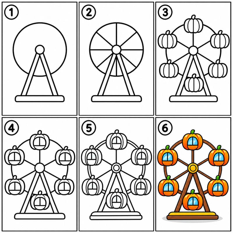 Joyful Ferris Wheel Drawing Ideas