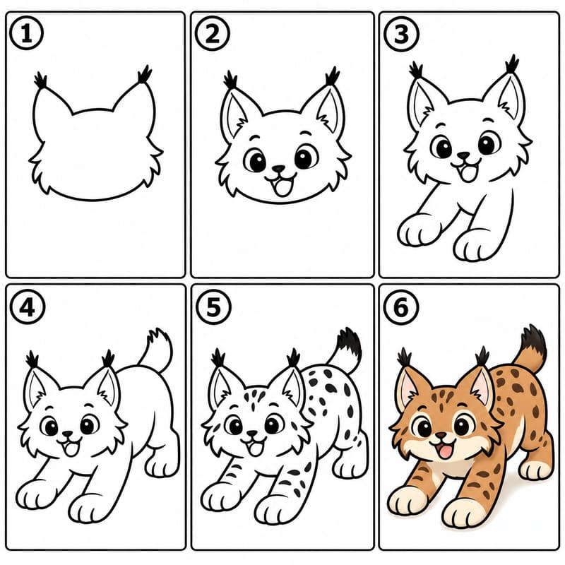 Joyful lynx Drawing Ideas