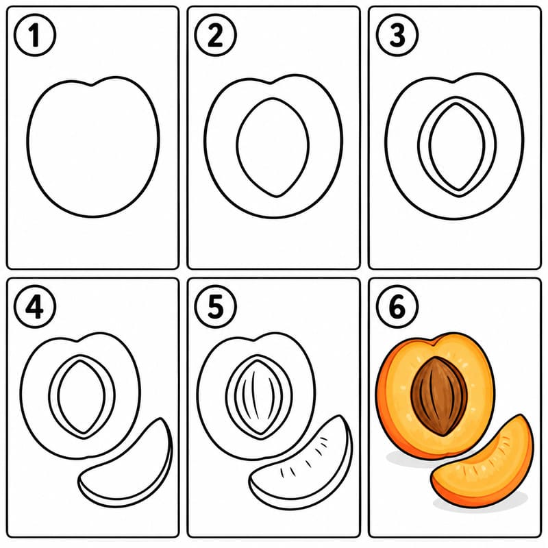 Juicy apricot Drawing Ideas
