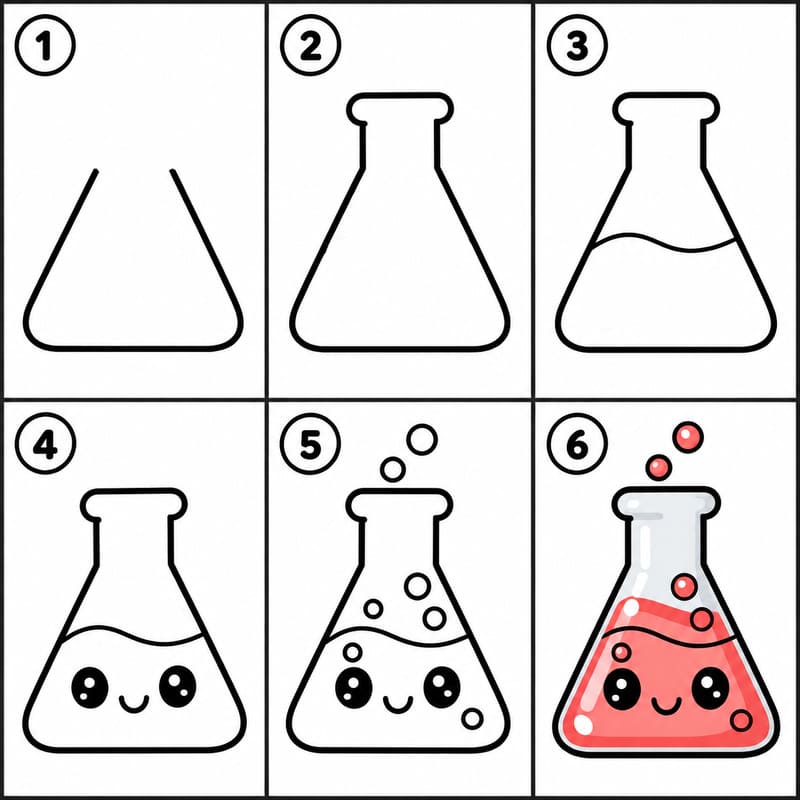 Kawaii beaker Drawing Ideas
