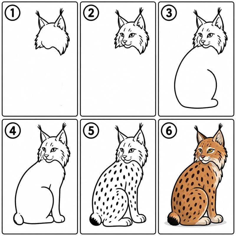 Looking back lynx Drawing Ideas