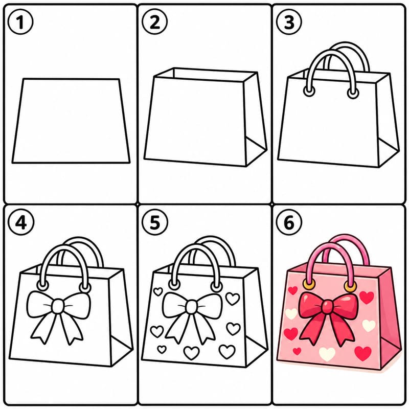Lovely Paper Bag Drawing Ideas