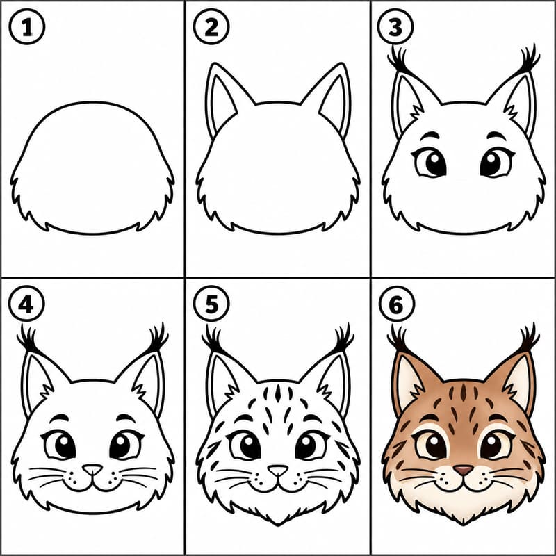 Lynx portrait Drawing Ideas