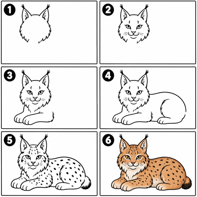 Lynx resting Drawing Ideas