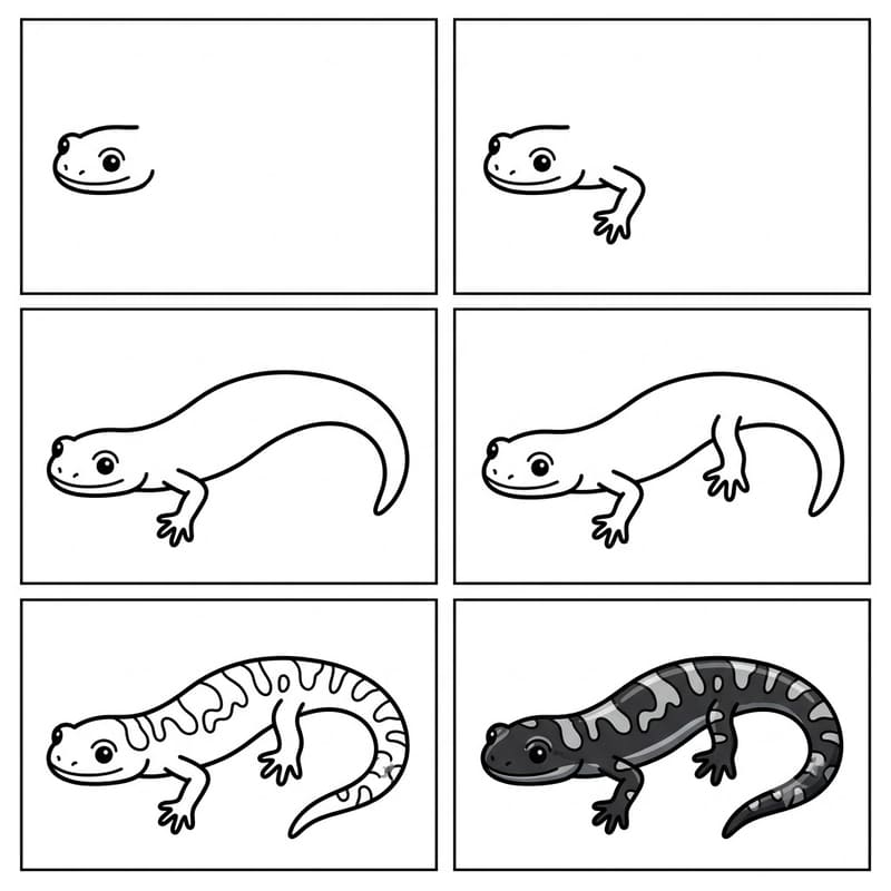Marbled salamander Drawing Ideas