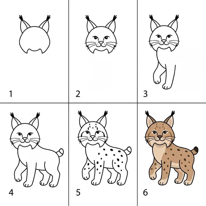 Mountain lynx Drawing Ideas