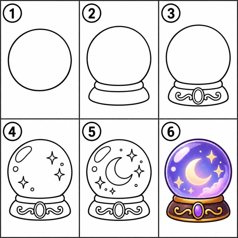 Mystical Crystal Ball Drawing Ideas
