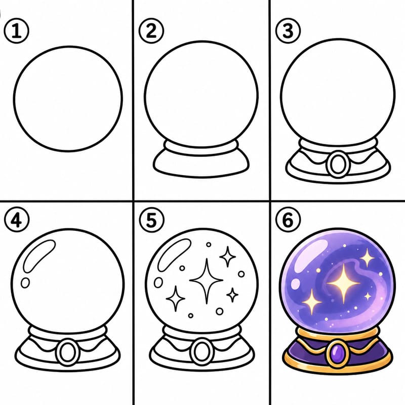 Occult Crystal Ball Drawing Ideas