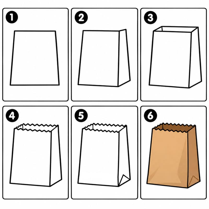 Open Paper Bag Drawing Ideas