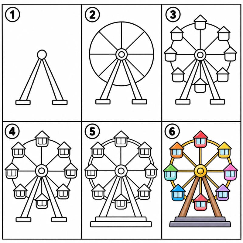 Playful Ferris Wheel Drawing Ideas