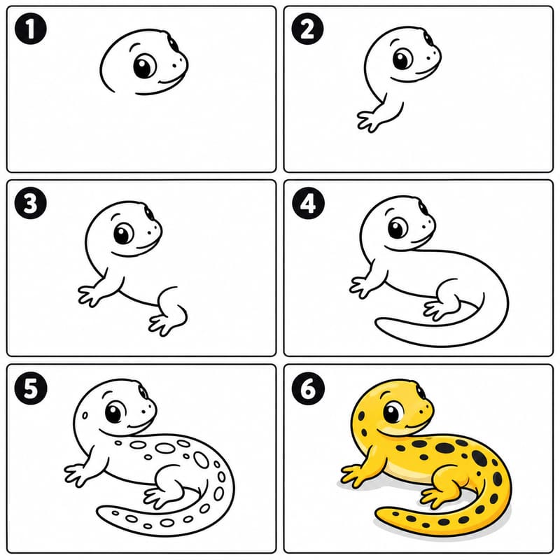 Playful salamander Drawing Ideas