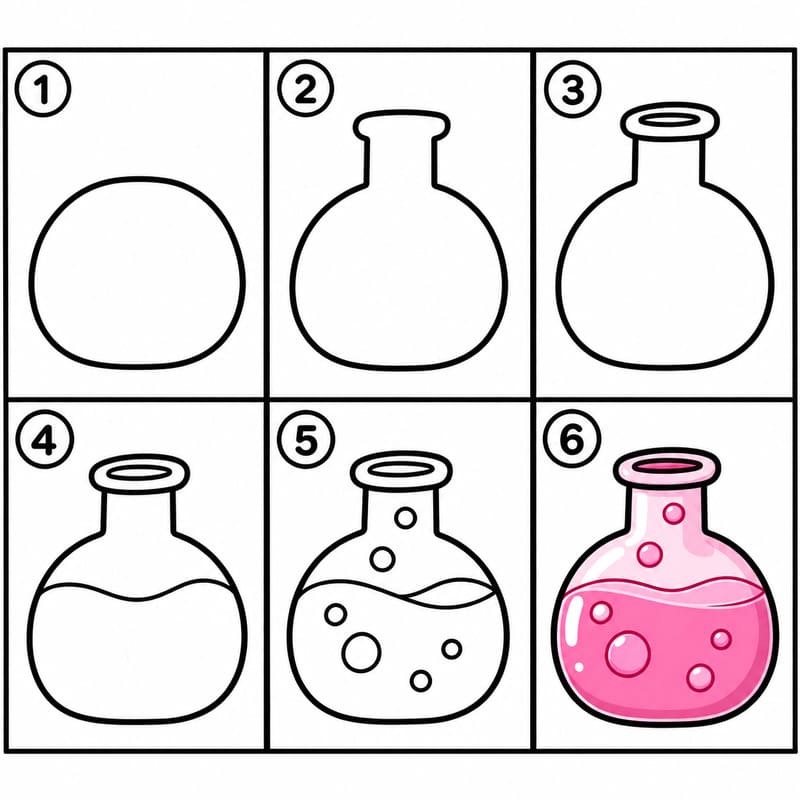 Rounded beaker Drawing Ideas