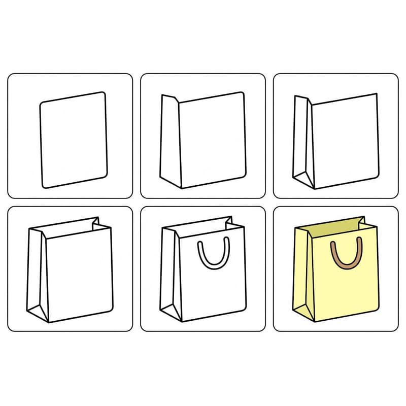 Side-Gusset Paper Bag Drawing Ideas