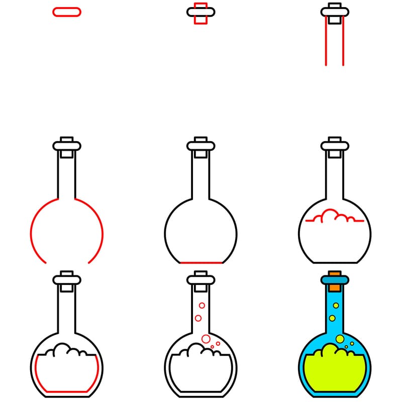 Simple beaker Drawing Ideas
