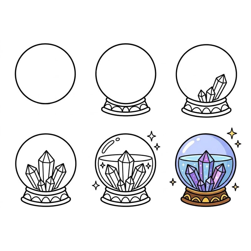 Sparkling Crystal Ball Drawing Ideas