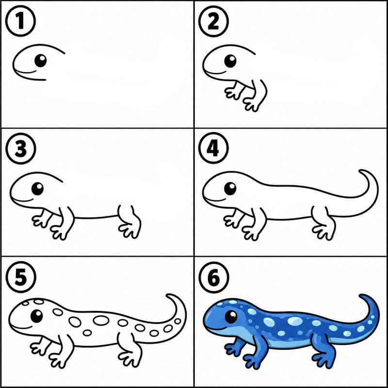 Spotted salamander Drawing Ideas