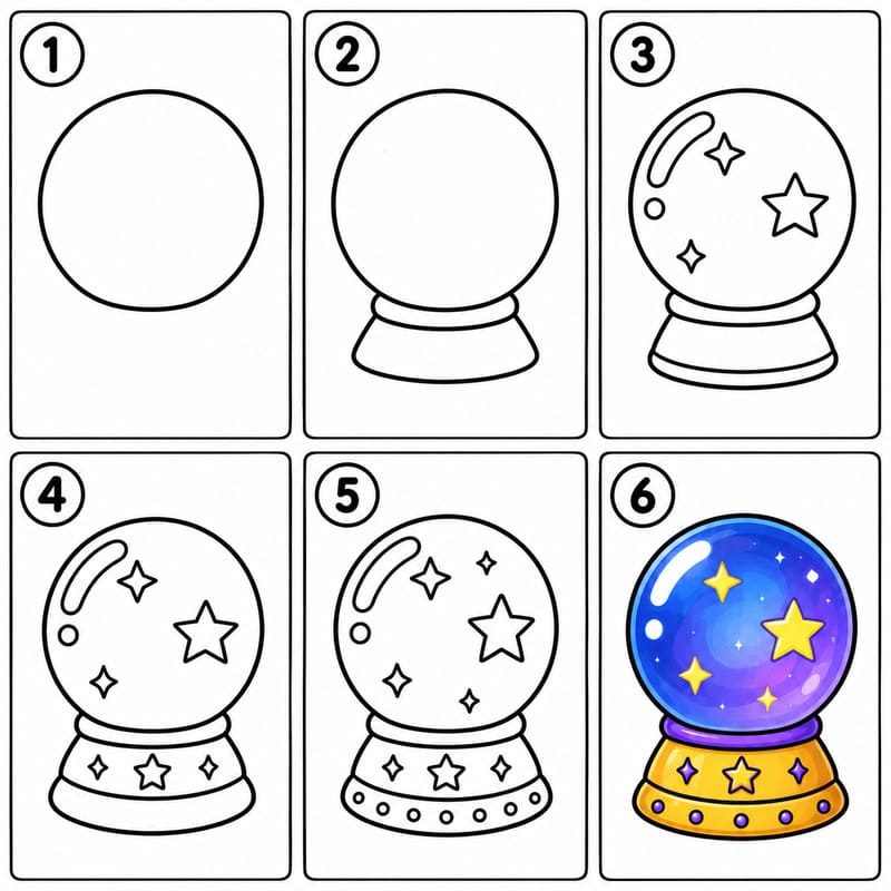 Starry Crystal Ball Drawing Ideas