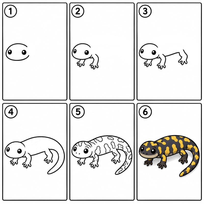 Salamander Drawing Ideas