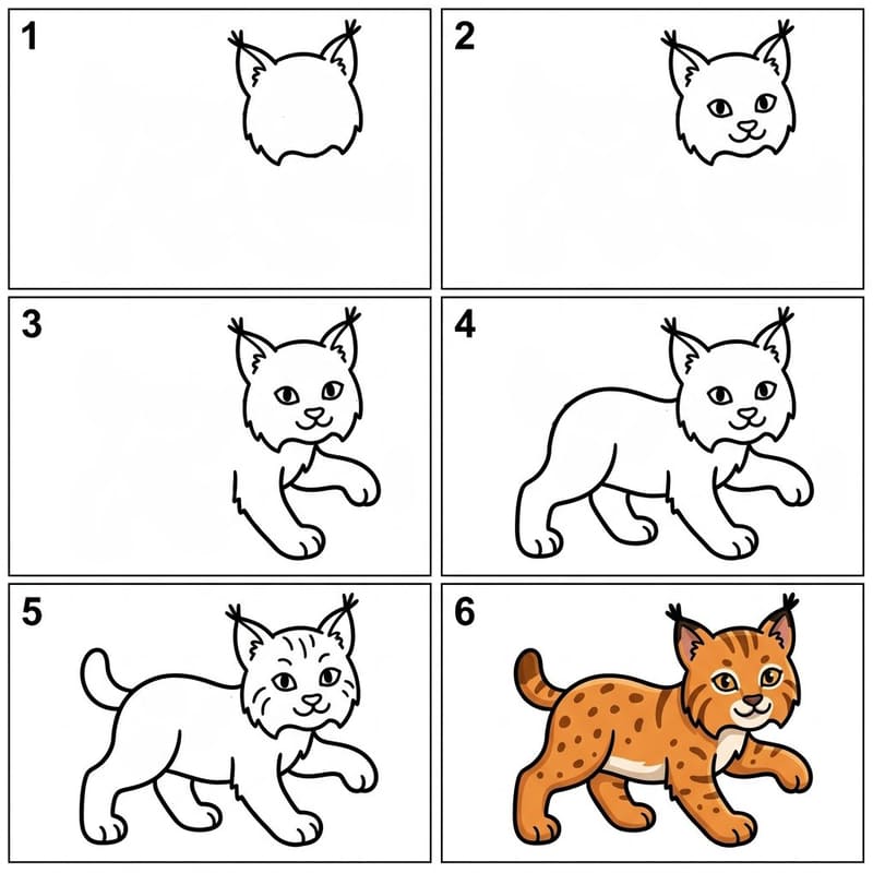 Young lynx Drawing Ideas